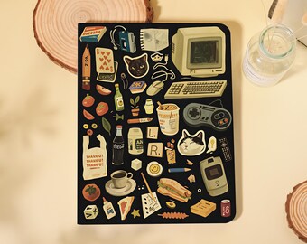 Retro Daily Bits iPad Hülle mit Pencil-Halter für 2026 Air 7