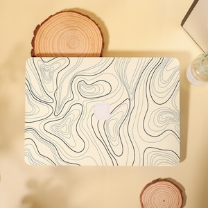Simple Line Desert Swirl MacBook Case Cover for Air 13 15 Mac, M1 M2 Air 13 A2681,A2337, A2338, Pro 13 14 15 16, 2022 2021 2020 Laptop Case