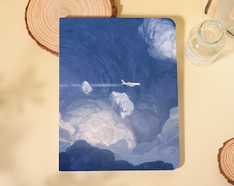 Kreatives Flugzeug im Himmel Muster iPad Hülle mit Stifthalter Abdeckung für 2025 Air 7