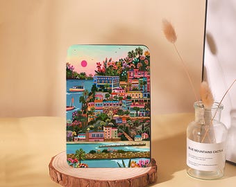 Custom Blossom Coastal Village Kindle Case: Custom Fit, Durable Protection