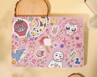 Étui MacBook Air 15 créatif, motif croquis d'animaux mignons