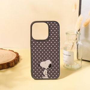 Polka Dot Background Snoopy Pattern iPhone 16 Pro Case: Custom Design