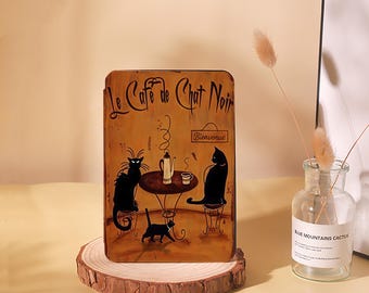 Custom Vintage Cat Bistro Kindle Case: Custom Fit, Durable Protection