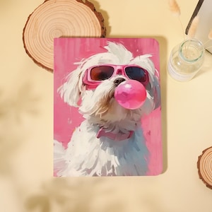 Oil Painting Dog iPad Case With Pencil Holder Cover for 2025 Air 7/6/5/4/3th 13&quot; iPad 11/10 Gen A16 10.9&quot;11&quot; iPad Pro 12.9 Inch Mini 6/7