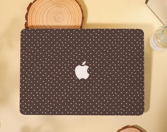 Dot Style Muster Kaffee Braun MacBook Tasche Hülle für Air 13 15 Mac, M1 M2 Air 13