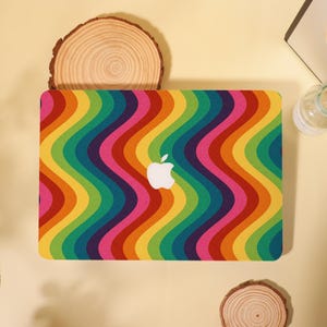 Rianbow Lines Pattern MacBook Case Cover for Air 13 15 Mac, M1 M2 Air 13 A2681,A2337, A2338, Pro 13 14 15 16, 2022 2021 2020 Laptop Case