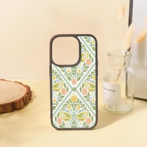 Custom Creative Green Pattern iPhone Case for iPhone 15 14 13 12 11/Pro Max Mini 7 8 XR XS X Shockproof Phone Cover with Custom Name