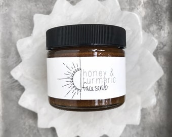 Honey & Turmeric Face Scrub // All Natural // Organic