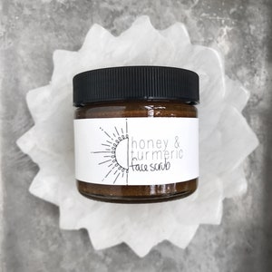 Honey & Turmeric Face Scrub // All Natural // Organic image 1