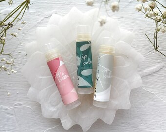 Organic Lip Balm Gift Set of 3  // All Natural // Organic