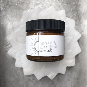 Honey & Turmeric Face Scrub // All Natural // Organic image 3