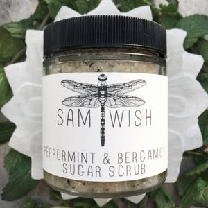 Organic Peppermint & Bergamot Sugar Scrub // All Natural // Vegan image 3