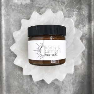 Honey & Turmeric Face Scrub // All Natural // Organic image 2