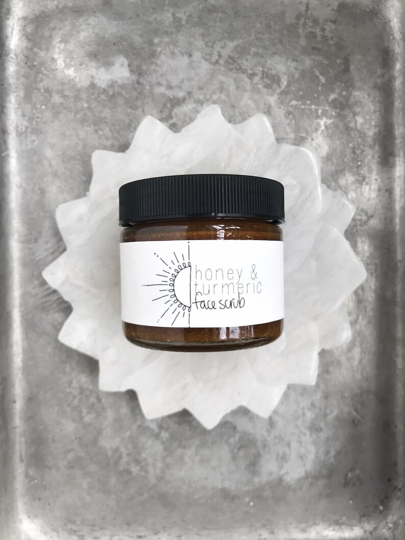 Honey & Turmeric Face Scrub // All Natural // Organic image 2