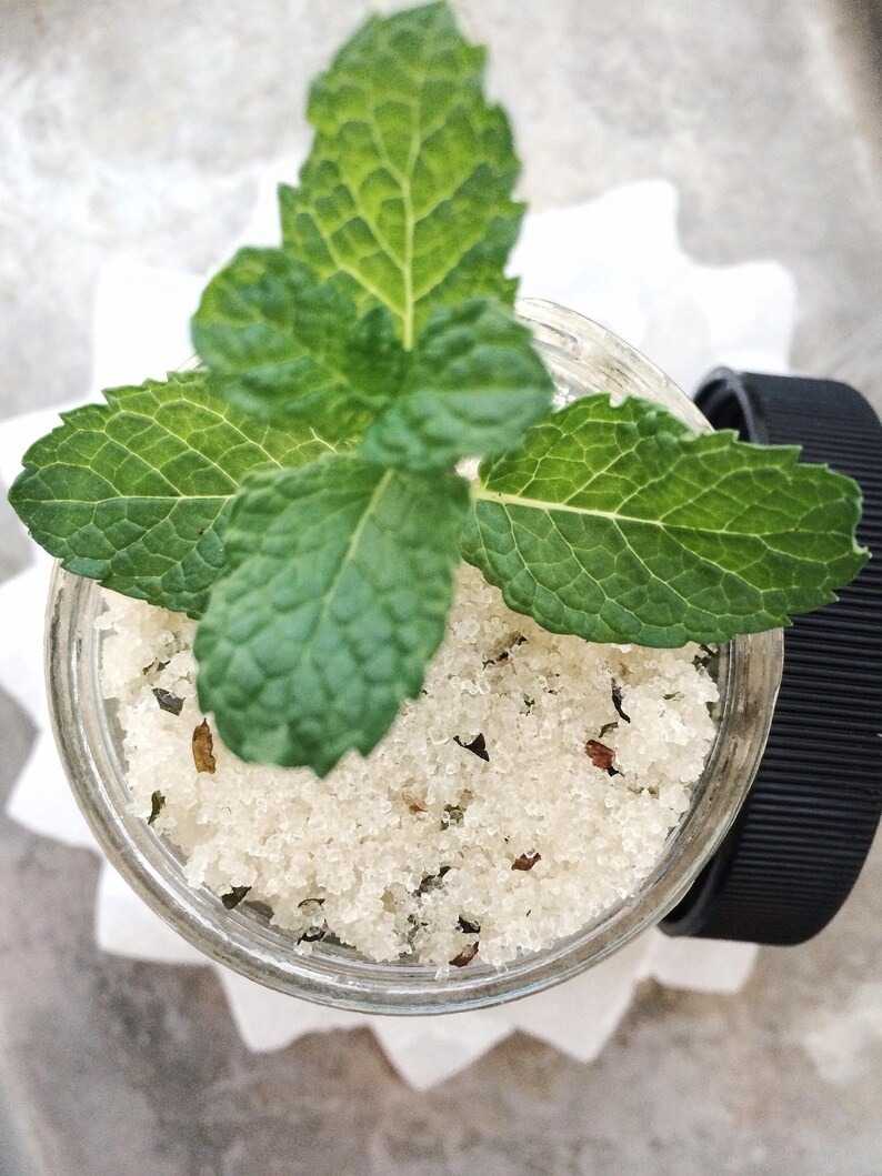 Organic Peppermint & Bergamot Sugar Scrub // All Natural // Vegan image 1