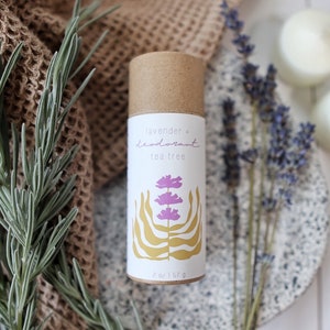 Organic Lavender & Tea Tree Deodorant Aluminum-Free All Natural image 1