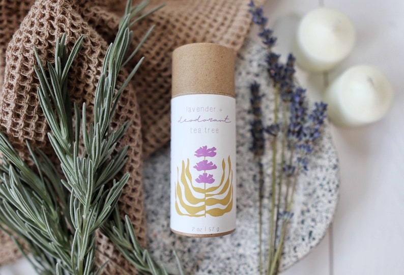 Organic Lavender & Tea Tree Deodorant Aluminum-Free All Natural imagem 1