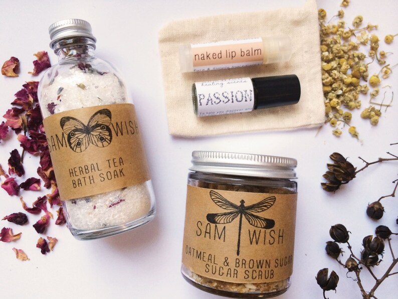 Organic Spa Gift Set // Medium // All Natural // Bath Set Etsy