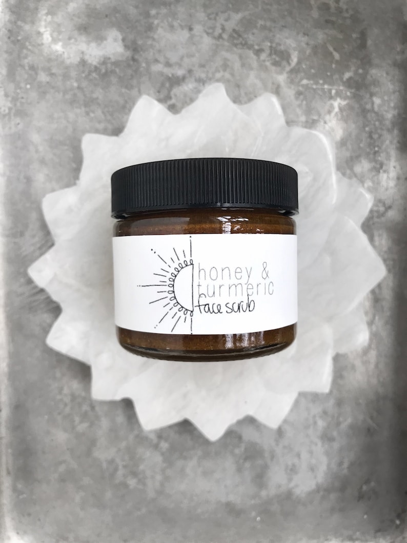 Honey & Turmeric Face Scrub // All Natural // Organic image 1