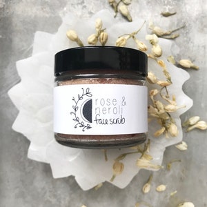 Rose & Neroli Face Scrub // All Natural // Organic // Vegan image 1