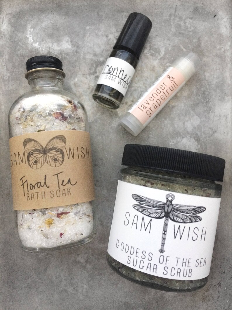 Organic Spa Gift Set // Medium // All Natural // Bath Set Etsy