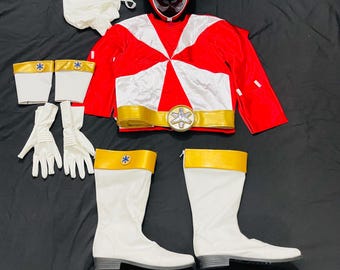 1/1  GoGo-V GoRed-Red Lightspeed Ranger Cosplay Costume