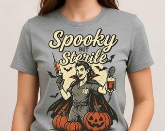 Funny Spooky Nurse PNG,Comic Halloween Shirt Design (Digital Download)