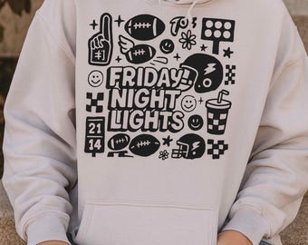Friday Night Lights PNG: retro voetbal doodle clipart (digitale download)
