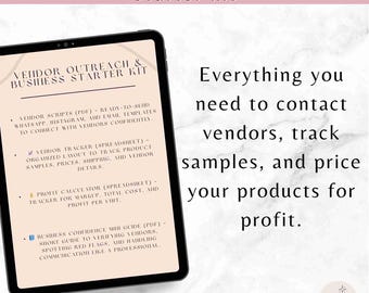Vendor Outreach Starter Kit, Business Tools, Vendor Scripts (PDF)