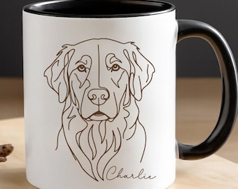 Personalized Golden Retriever Ceramic Mug, Custom Dog Name Mug, Dog Mom Gift, Pet Portrait Coffee Cup, Pet Owner Gift, Animal Lover Cup