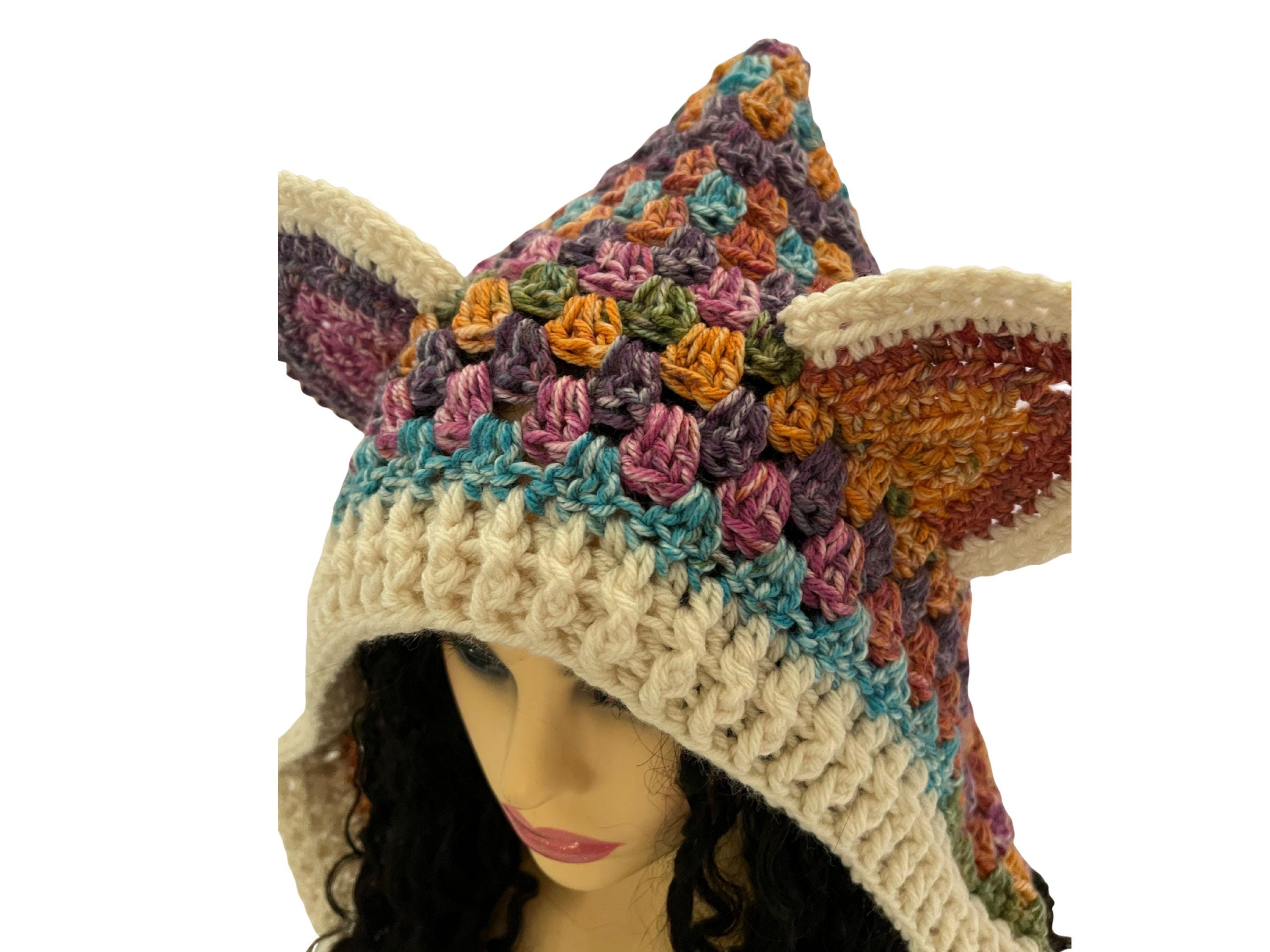 Crochet Animal Hooded Hat With Ears, Braided Tassels - Etsy