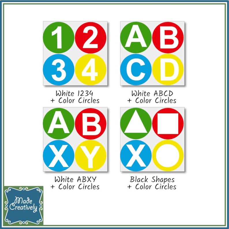 Video Game Controller Button Vinyl Stickers image 13