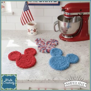 Mouse-Shaped Bath & Kitchen Scrubby - Cotton and Polyester Sets Set - Americana