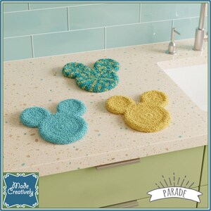 Mouse-Shaped Bath & Kitchen Scrubby Set - All Polyester OR All Cotton Cotton - Parade