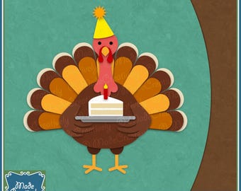 Thanksgiving Geburtstag Türkei SVG Schnittdatei