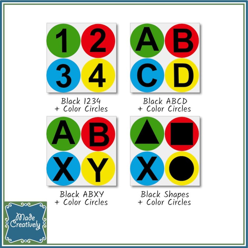 Video Game Controller Button Vinyl Stickers image 16