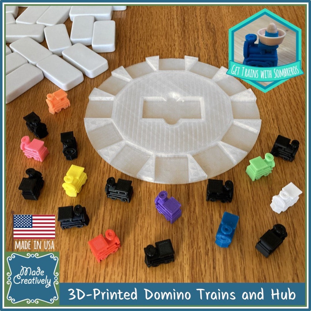 3dprinted Train Game Pieces & Station Hub Set for Mexican Train