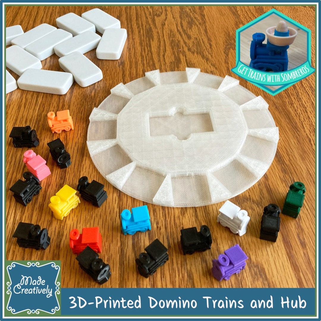 3dprinted Train Game Pieces & Station Hub Set for Mexican Train