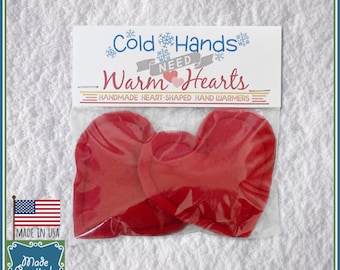 Cold Hands Need Warm Hearts! Set of 2 Handmade Heart-Shaped Hand Warmers