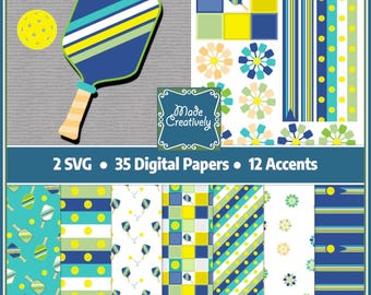 Pickleball Card Kit - SVG-Schnittdateien, digitale Papiere und Akzente
