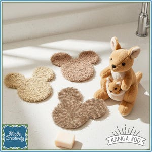Mouse-Shaped Bath & Kitchen Scrubby - Cotton and Polyester Sets Set - Kanga Roo