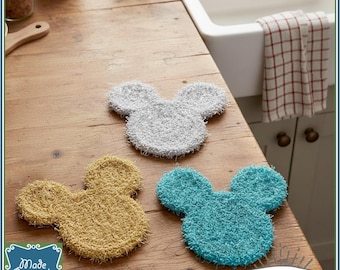 Mouse-Shaped Bath & Kitchen Scrubby - Cotton and Polyester Sets