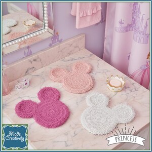 Mouse-Shaped Bath & Kitchen Scrubby Set - All Polyester OR All Cotton Cotton - Princess