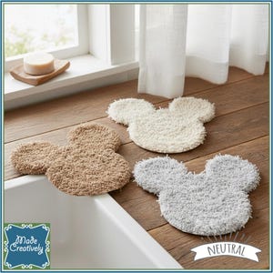 Mouse-Shaped Bath & Kitchen Scrubby Set - All Polyester OR All Cotton Cotton - Neutral