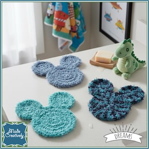 Mouse-Shaped Bath & Kitchen Scrubby Set - All Polyester OR All Cotton Cotton - Dreams