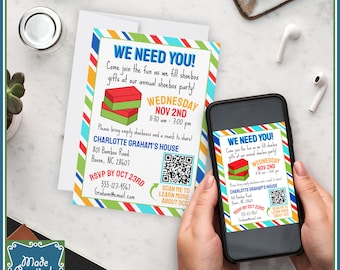 "Digitale personalisierte ""Jesus Loves You"" Einladung zur Verpackung im Schuhkarton - Gestalten Sie Ihre eigenen!