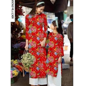 Vietnamese Traditional Ao Dai for Women (dress only, no pant), Ao Dai for Girls/ Women, Ao Dai Viet Nam 3D print-ready to ship