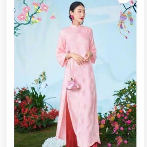 Vietnamesische Aodai Gấm -mit Hose-sofort versandfertig aus USA