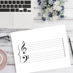 Large Blank Grand Staff - PDF Printable - for Music Teachers- Music Theory - Beginner Piano - Binder Must-Have