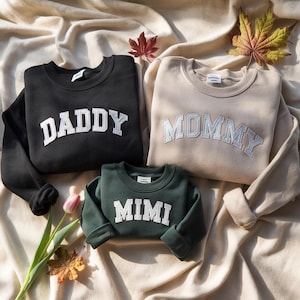 Custom Embroidered Family Sweatshirts, Matching Holiday Crewnecks